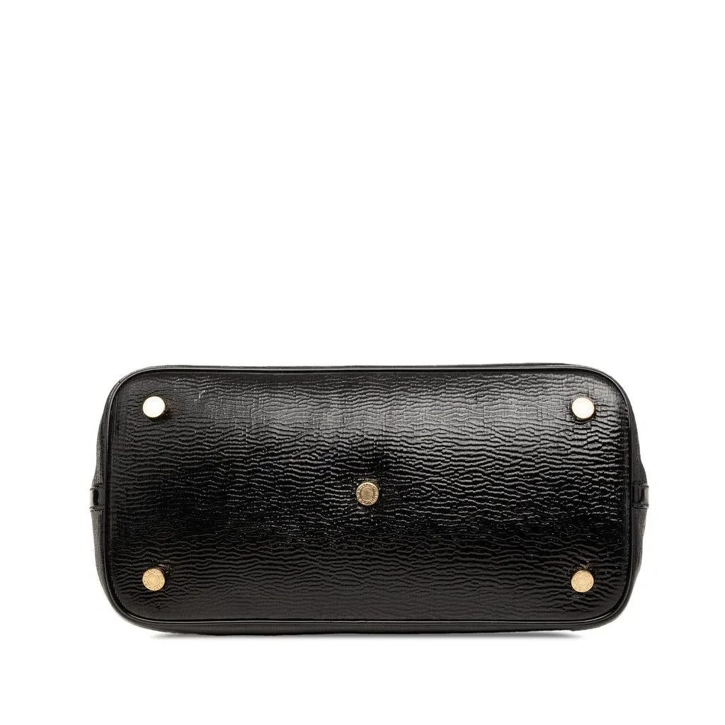 Bvlgari Isabella Rossellini Wrinkled Patent Top Handle Bag Black Leather Very good - Inside View