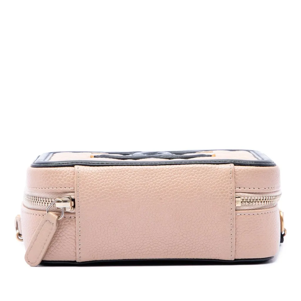 Chanel Mini Caviar CC Filigree Crossbody Beige Leather Very good - Inside View