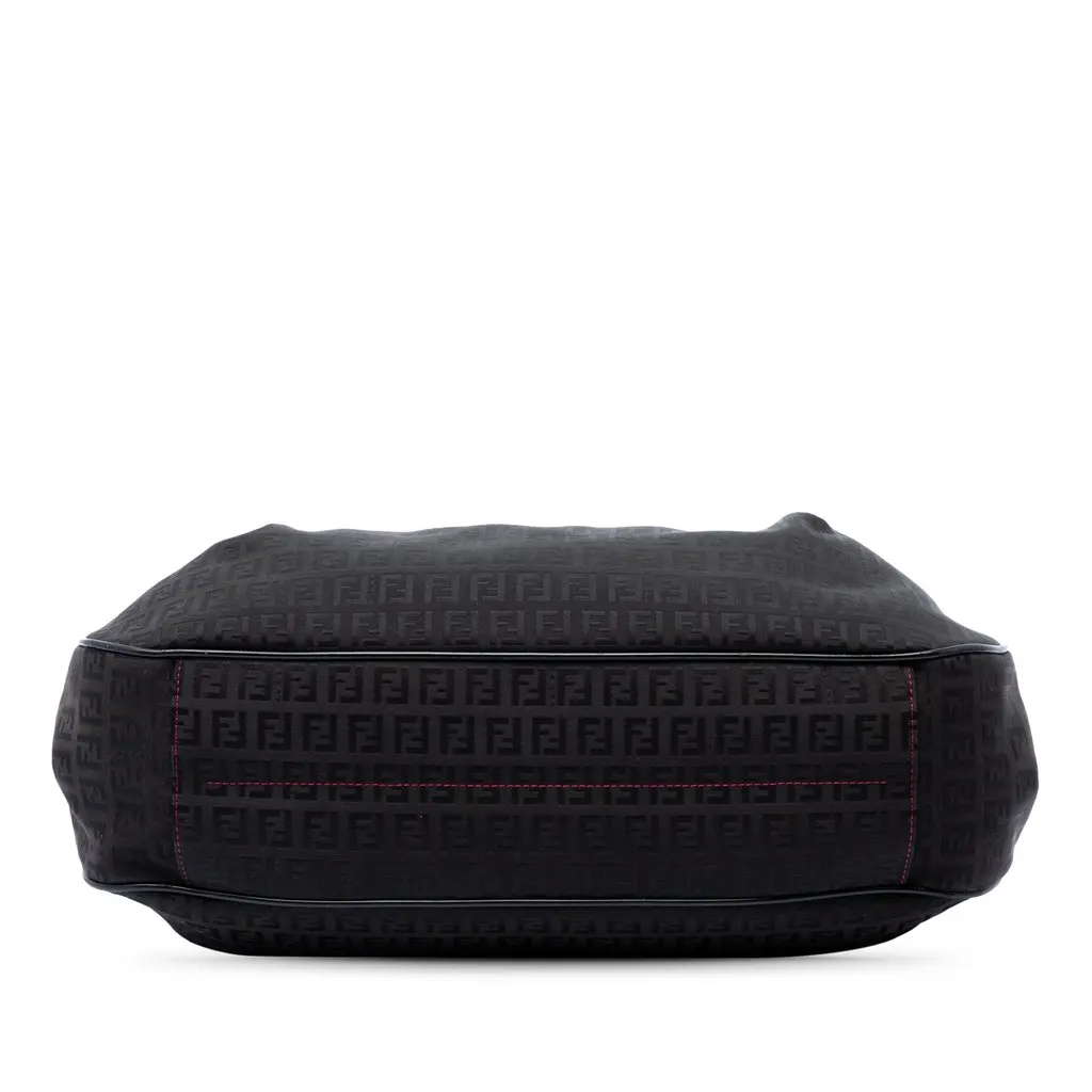 Fendi Zucchino Canvas Shoulder Bag Black Very good - Inside View