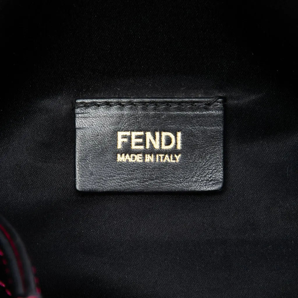 Fendi Zucchino Canvas Shoulder Bag Black Very good - Box View