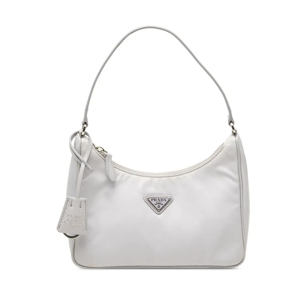 Prada Mini Tessuto Re Edition 2005 Shoulder Bag White Polyamide Very good - Front View