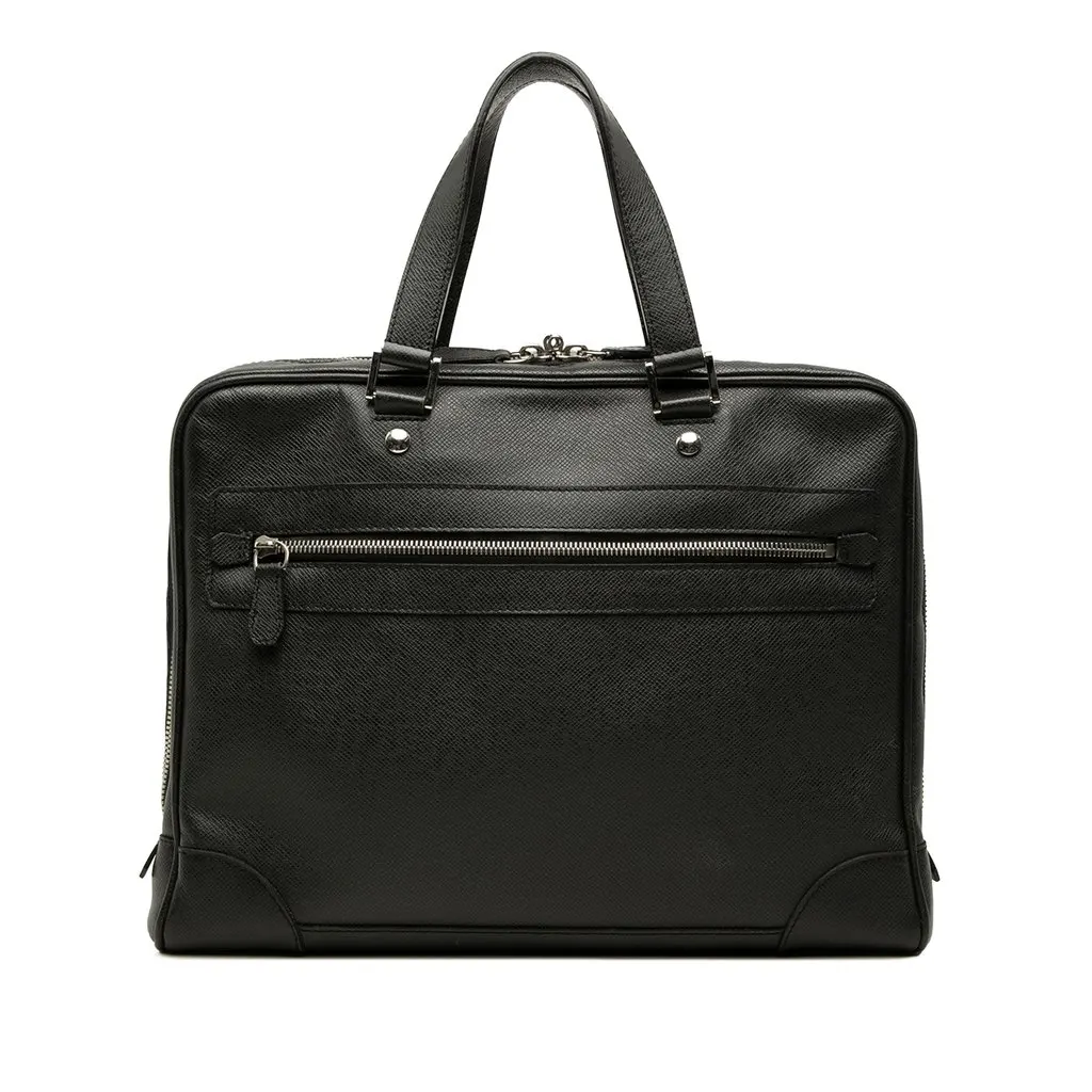 Louis Vuitton Taiga Igor Briefcase Black Leather Good - Front View