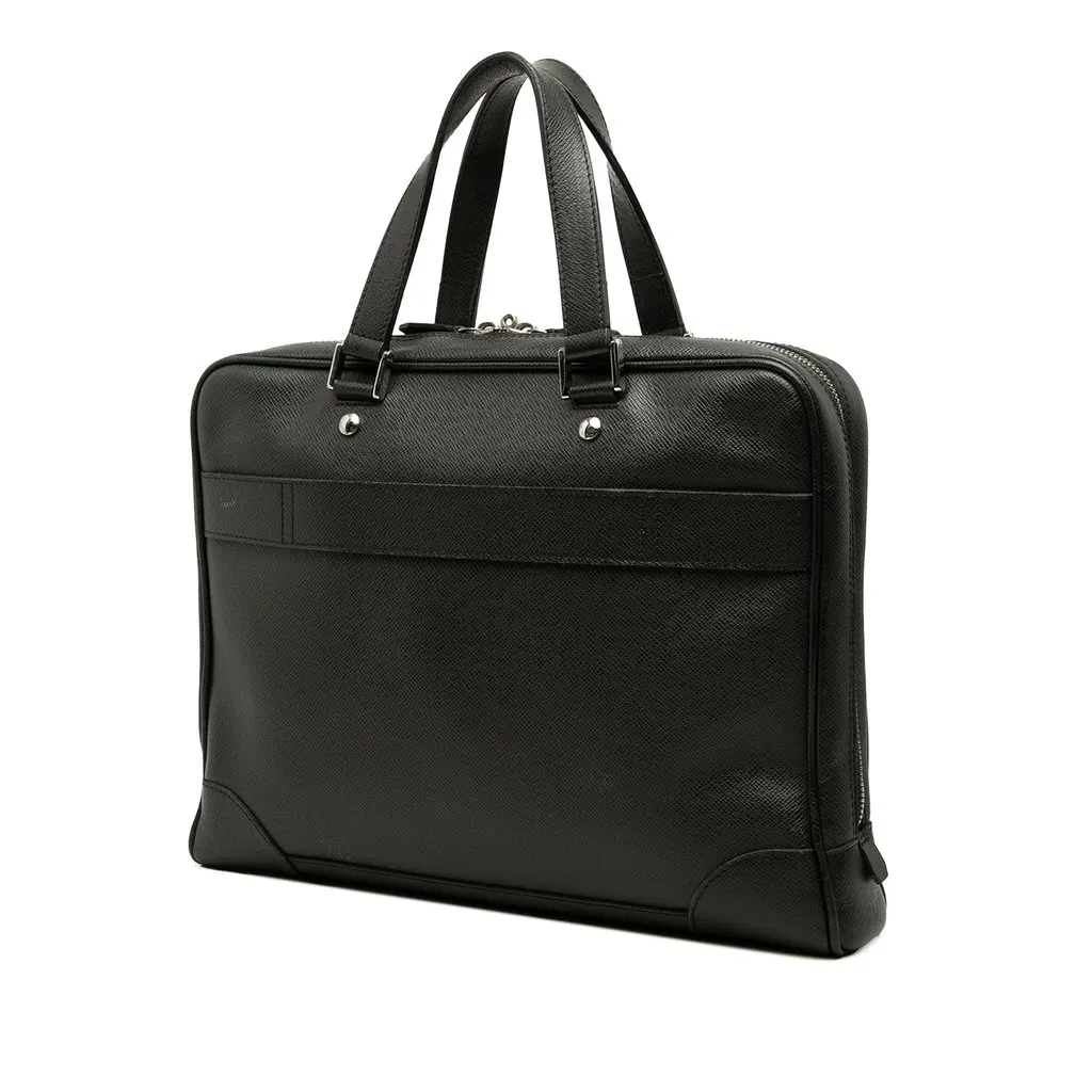 Louis Vuitton Taiga Igor Briefcase Black Leather Good - Back View