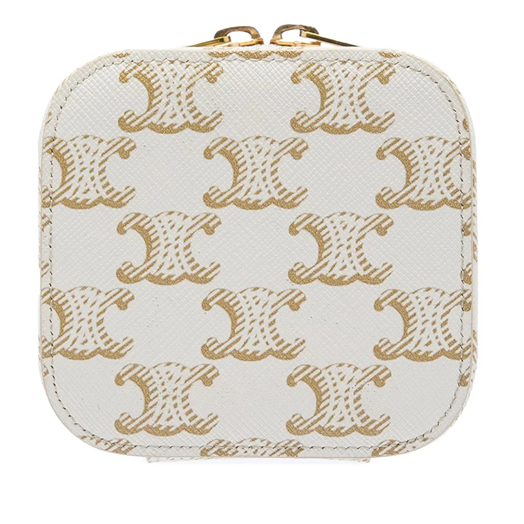 Celine Mini Triomphe Coated Canvas Vanity Case White Canvas Very good - Inside View