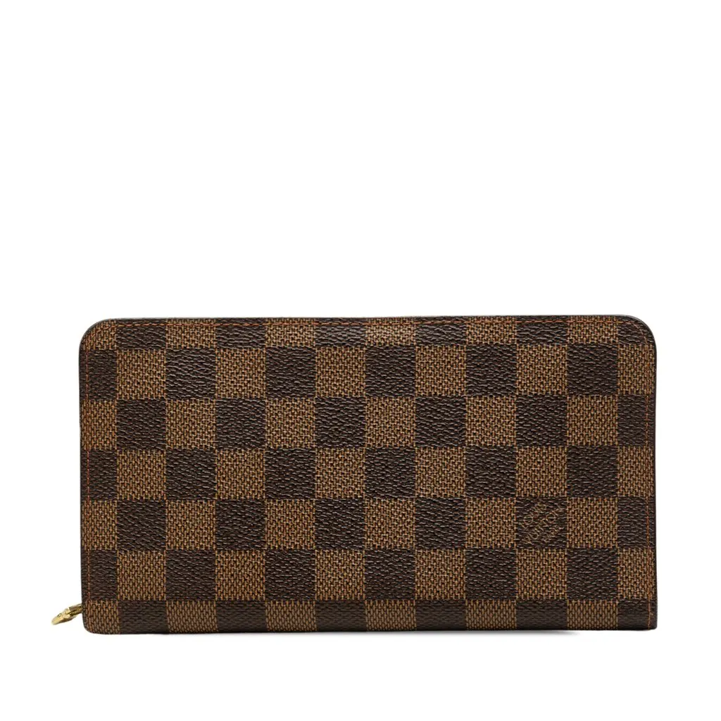 Louis Vuitton Damier Ebene Zippy Long Wallet Brown Very good - Front View