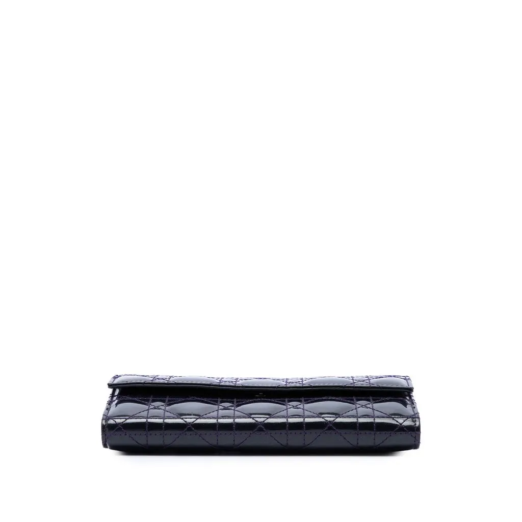Dior Patent Cannage Lady Dior Wallet On Chain Purple Leather Very good - Inside View