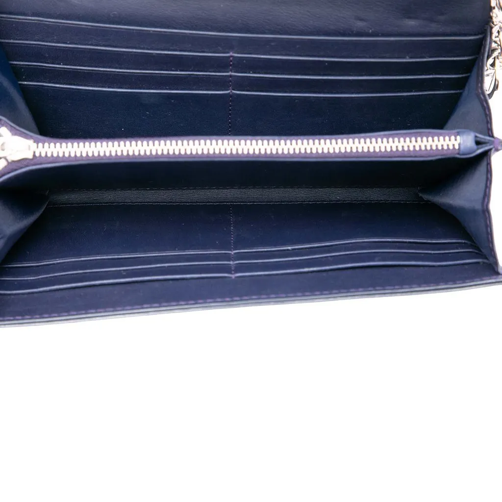 Dior Patent Cannage Lady Dior Wallet On Chain Purple Leather Very good - Model View