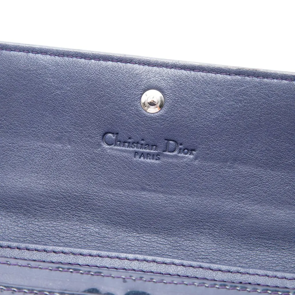 Dior Patent Cannage Lady Dior Wallet On Chain Purple Leather Very good - Box View