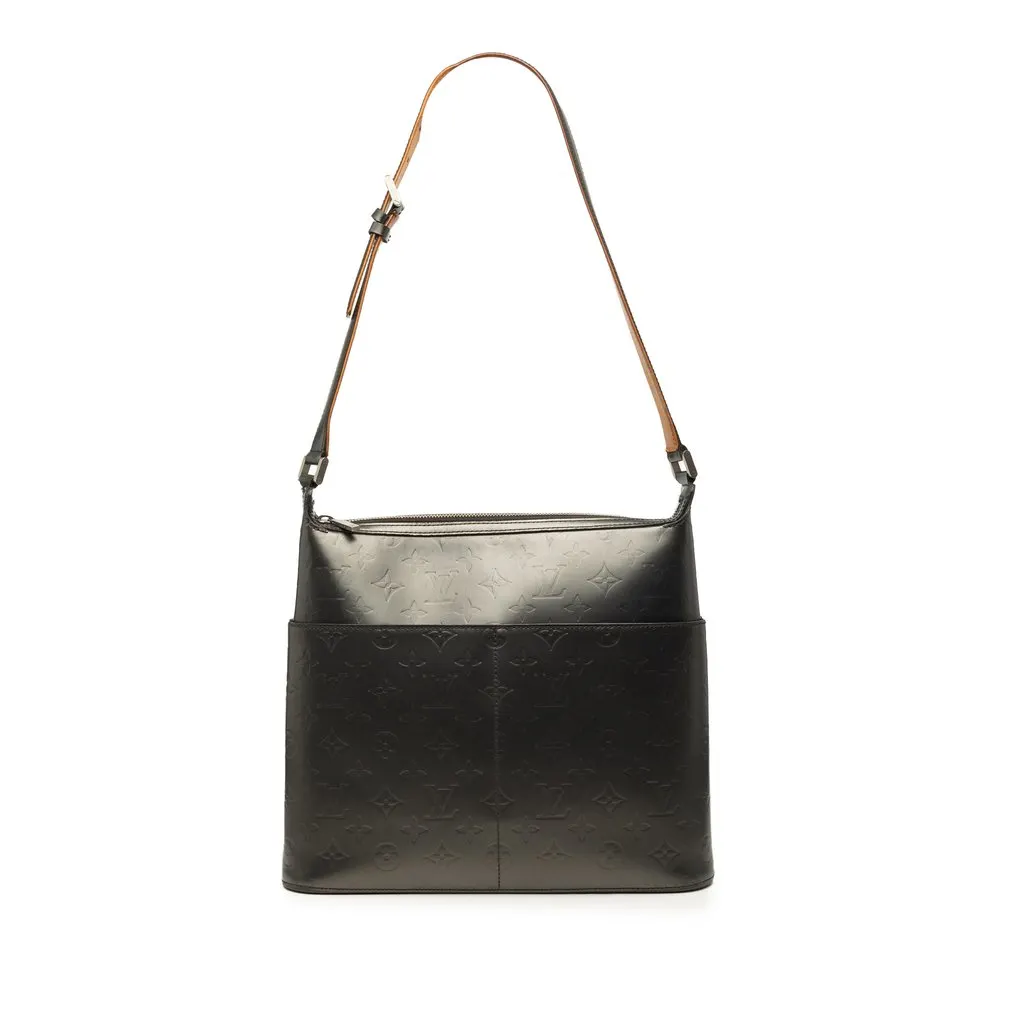 Louis Vuitton Monogram Mat Sutter Grey Leather Good - Front View