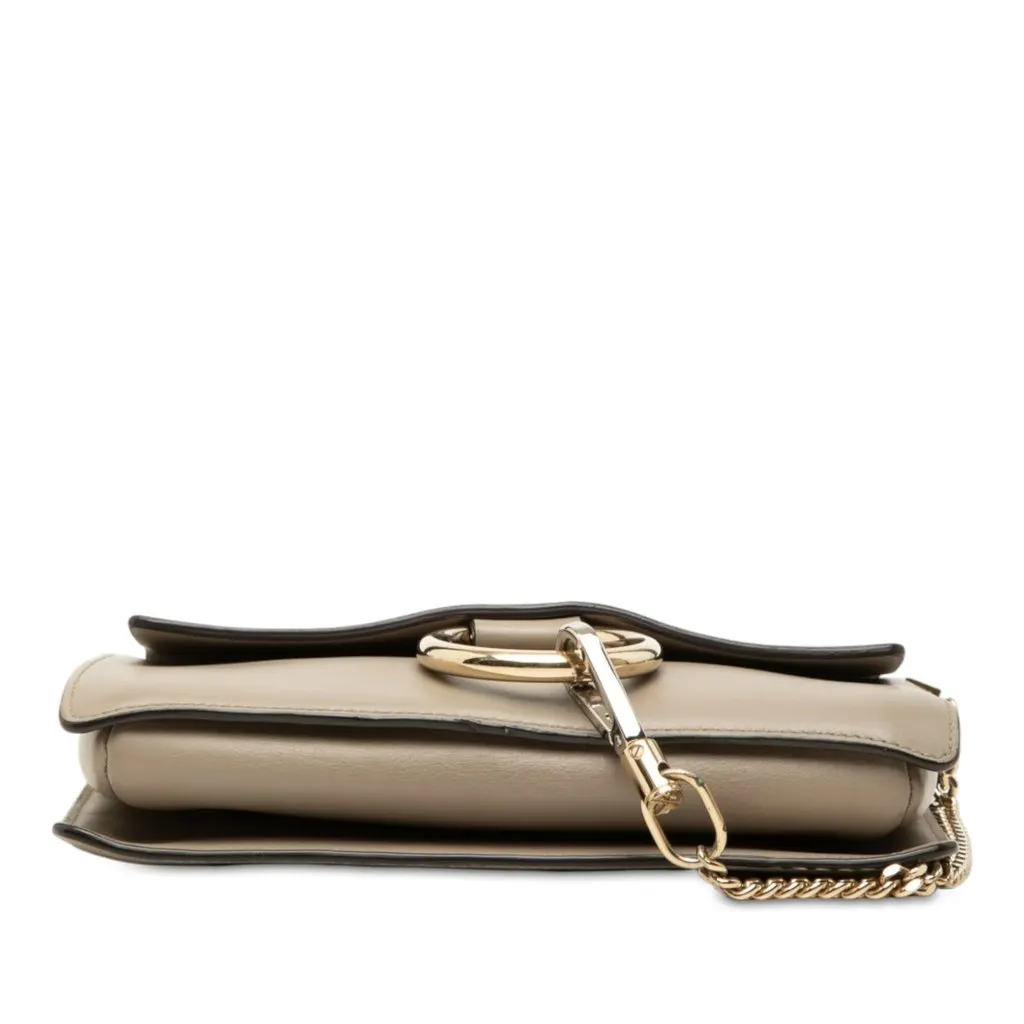 Chloé Small Suede and Calfskin Faye Crossbody Brown Leather Good - Inside View