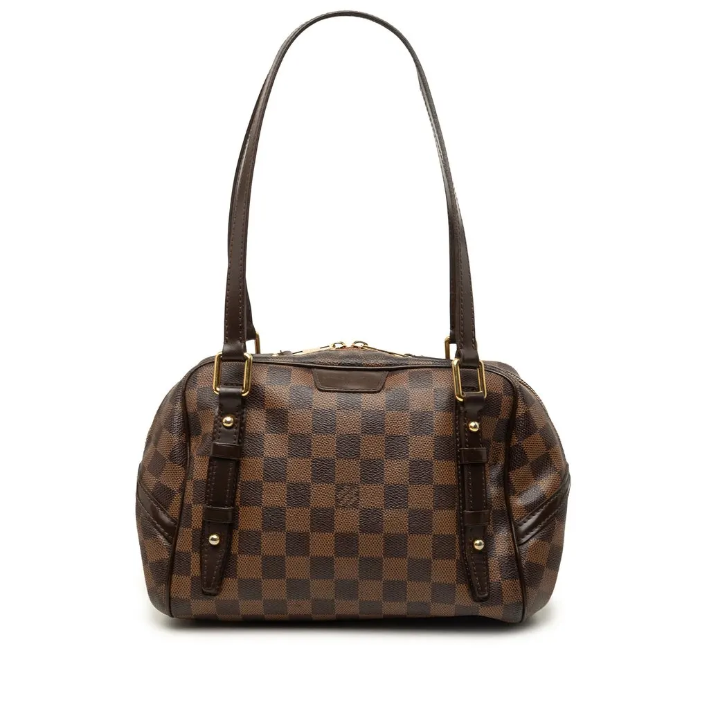 Louis Vuitton Damier Ebene Rivington PM Brown Canvas Good - Front View