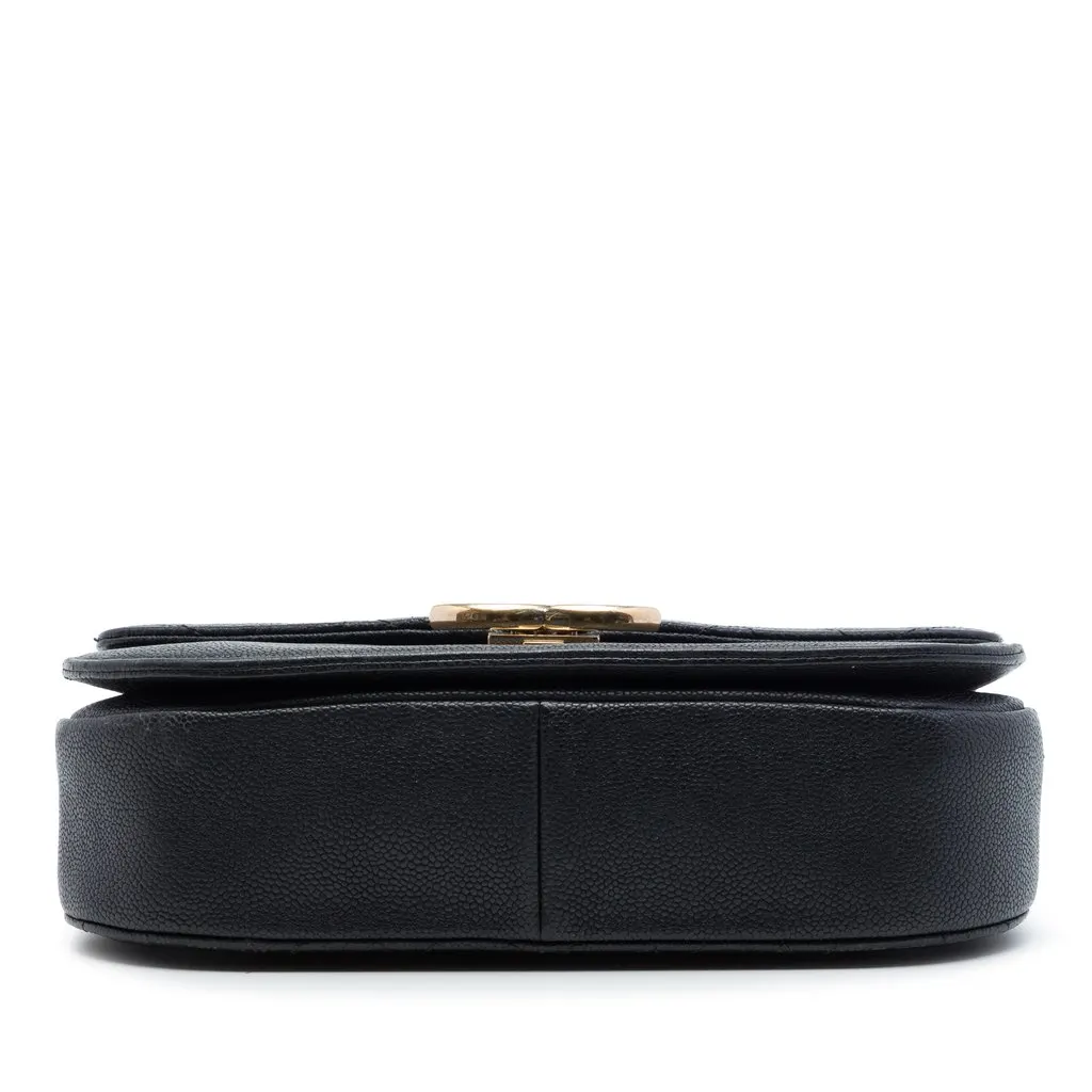 Chanel Paris Cuba Medium Quilted Caviar Thread Around Flap Black Leather Very good - Inside View