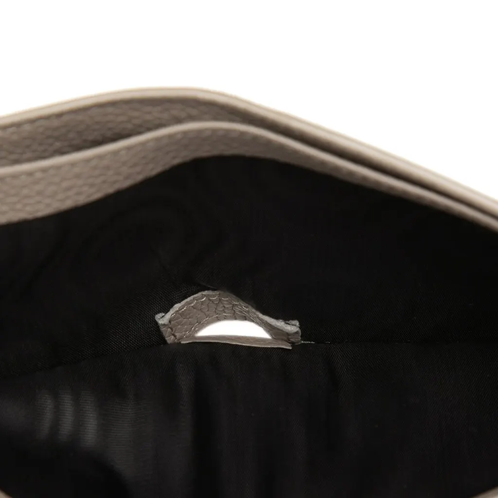 Saint Laurent Grained Leather Tiny Cassandre Bifold Wallet Beige Leather Very good - Box View