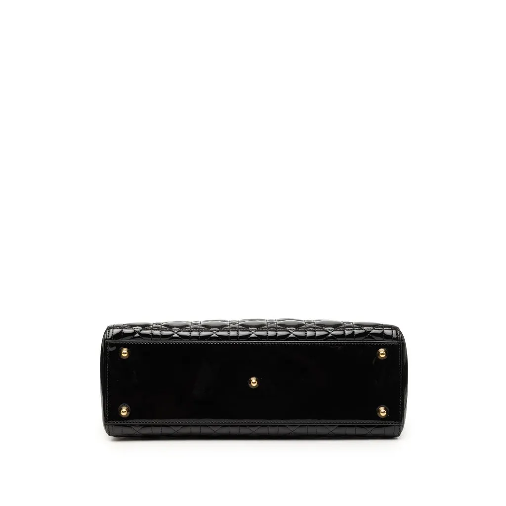 Dior Large Patent Cannage Lady Dior Black Leather Very good - Inside View