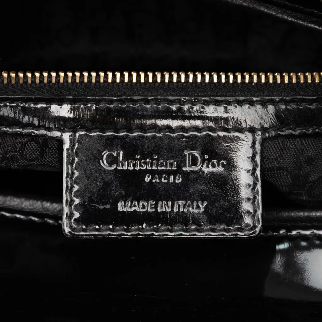 Dior Large Patent Cannage Lady Dior Black Leather Very good - Box View