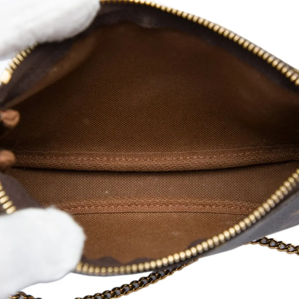 Louis Vuitton Monogram Mini Pochette Accessoires Brown Canvas Very good - Model View