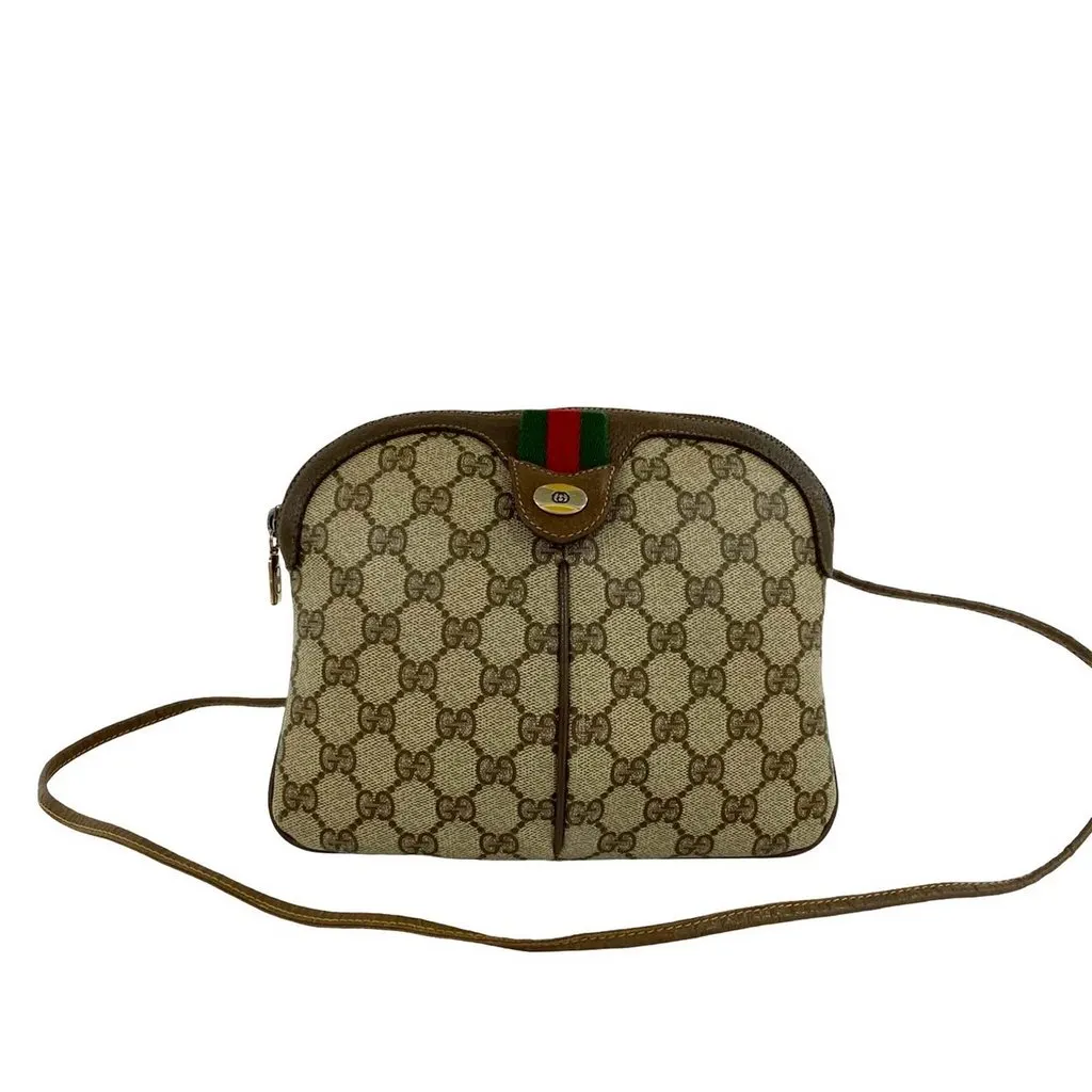 Gucci GG Supreme Web Crossbody Beige Very good - Front View