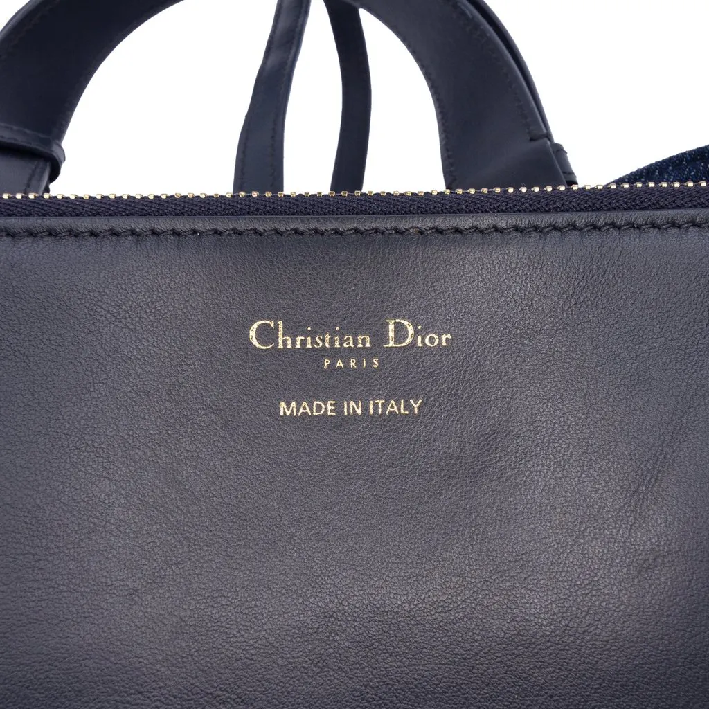 Dior Medium Oblique Denim Toujours Tote Blue Very good - Box View