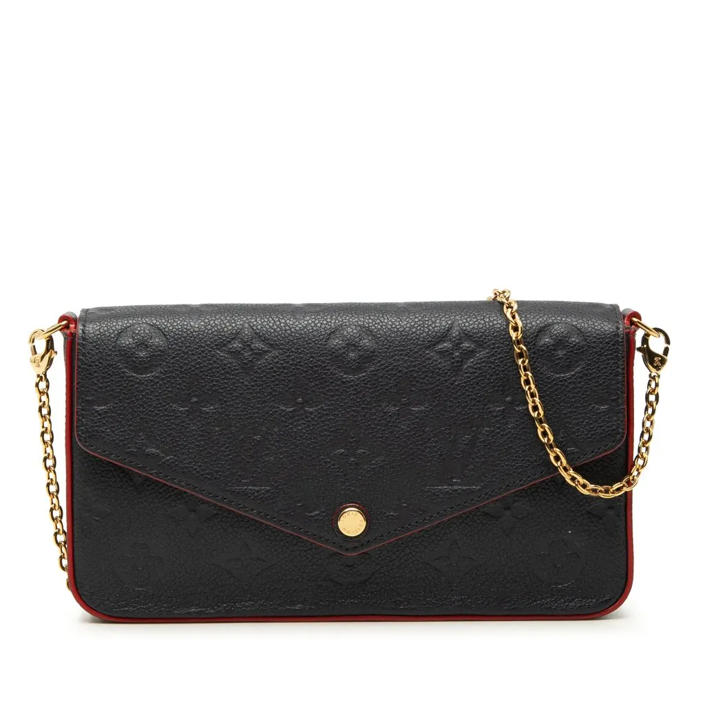 Louis Vuitton Monogram Empreinte Pochette Felicie Black Leather Very good - Front View