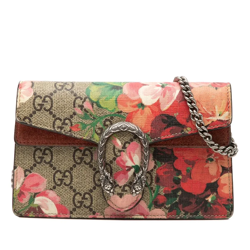 Gucci Mini GG Supreme Blooms Dionysus Crossbody Beige Very good - Front View