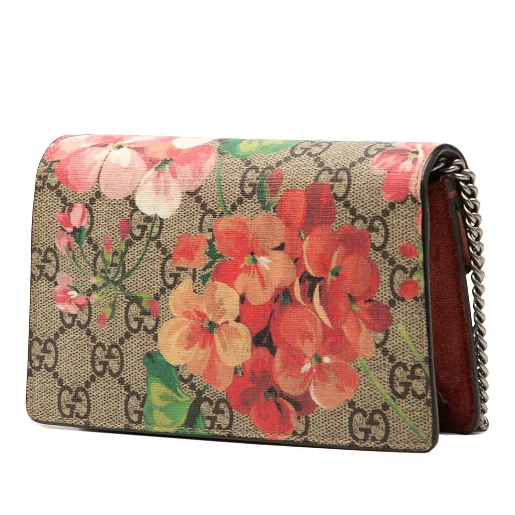 Gucci Mini GG Supreme Blooms Dionysus Crossbody Beige Very good - Back View