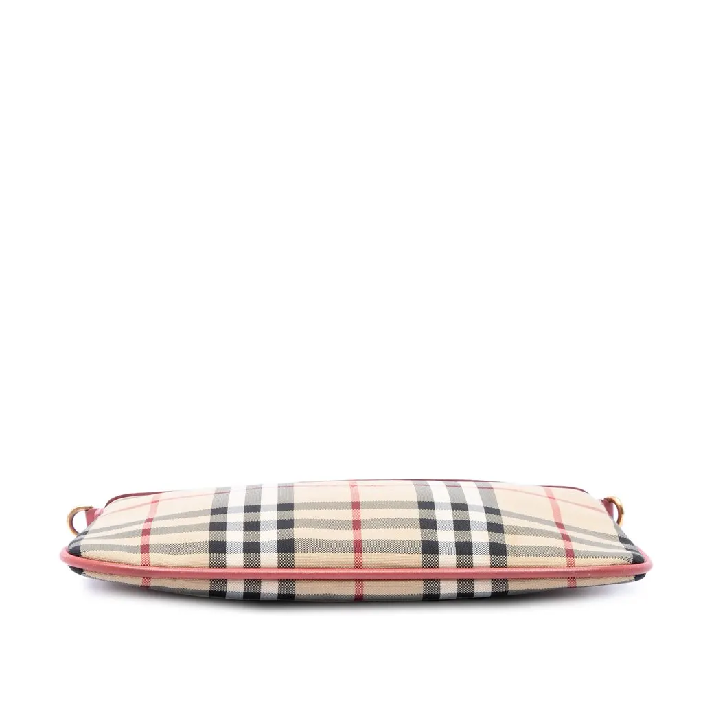 Burberry Haymarket Check Nylon Peyton Crossbody Beige Polyamide Good - Inside View