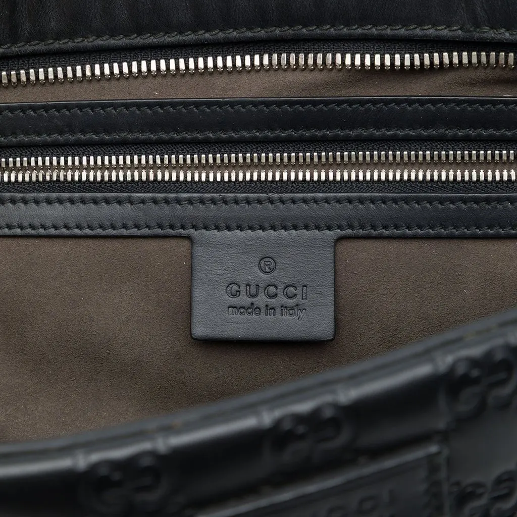 Gucci Guccissima Wristlet Clutch Black Leather Very good - Box View