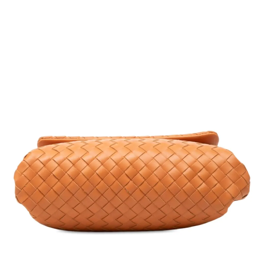 Bottega Veneta Nappa Intrecciato Flap Clutch Brown Leather Very good - Inside View