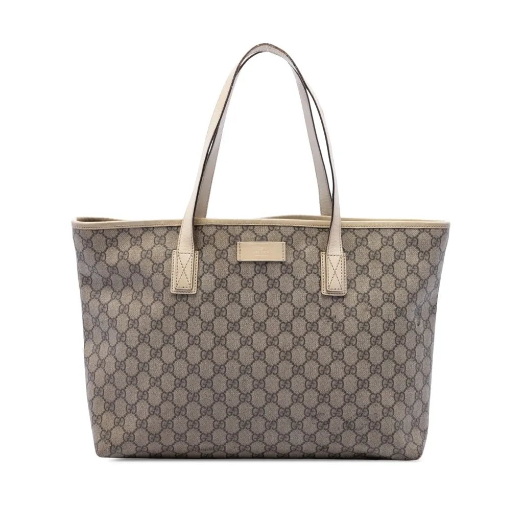 Gucci Medium GG Supreme Tote Beige Canvas Very good - Front View