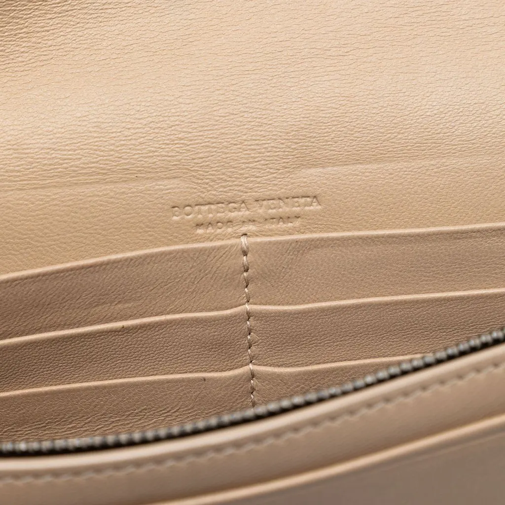 Bottega Veneta Nappa Intrecciato Wallet On Chain Brown Leather Very good - Box View