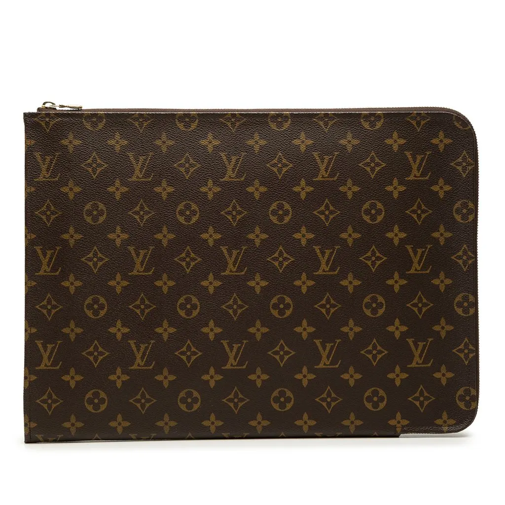 Louis Vuitton Monogram Poche Documents Portfolio Brown Very good - Front View