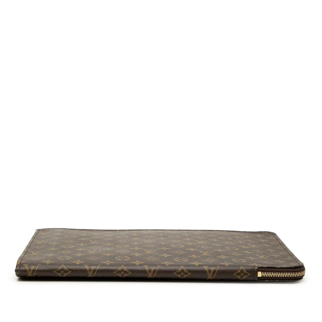Louis Vuitton Monogram Poche Documents Portfolio Brown Very good - Inside View