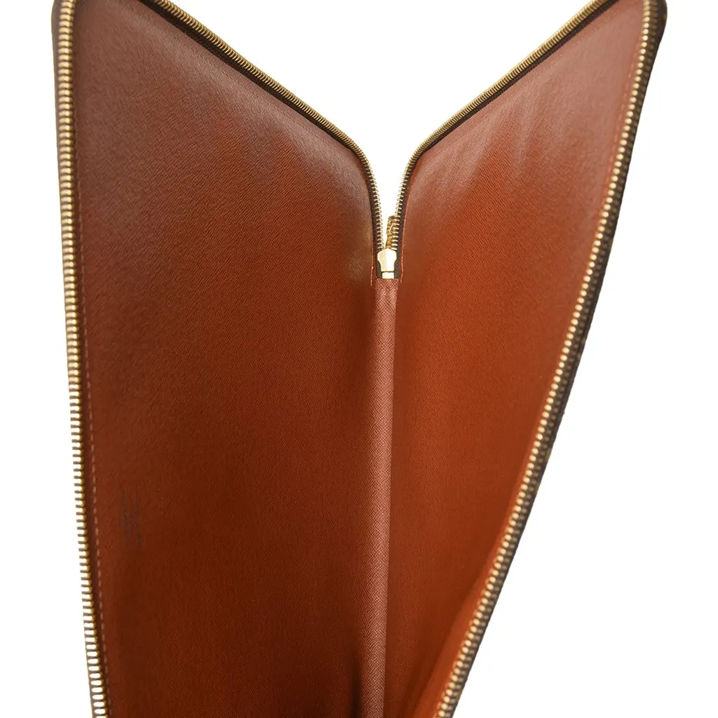 Louis Vuitton Monogram Poche Documents Portfolio Brown Very good - Model View