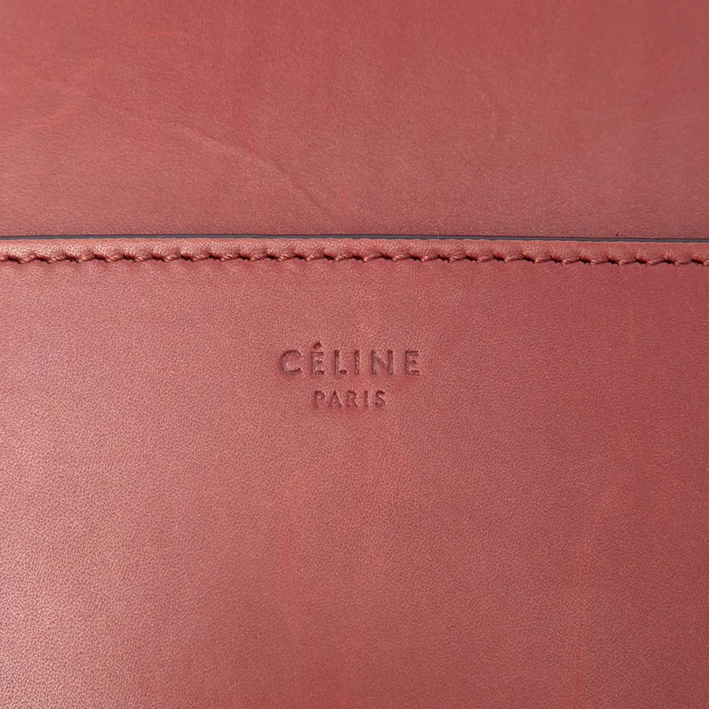 Celine Medium Leather Seau Sangle Bucket Bag Red Leather Very good - Box View