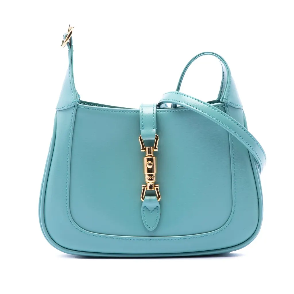 Gucci Mini Calfskin Jackie 1961 Crossbody Blue Leather Very good - Front View