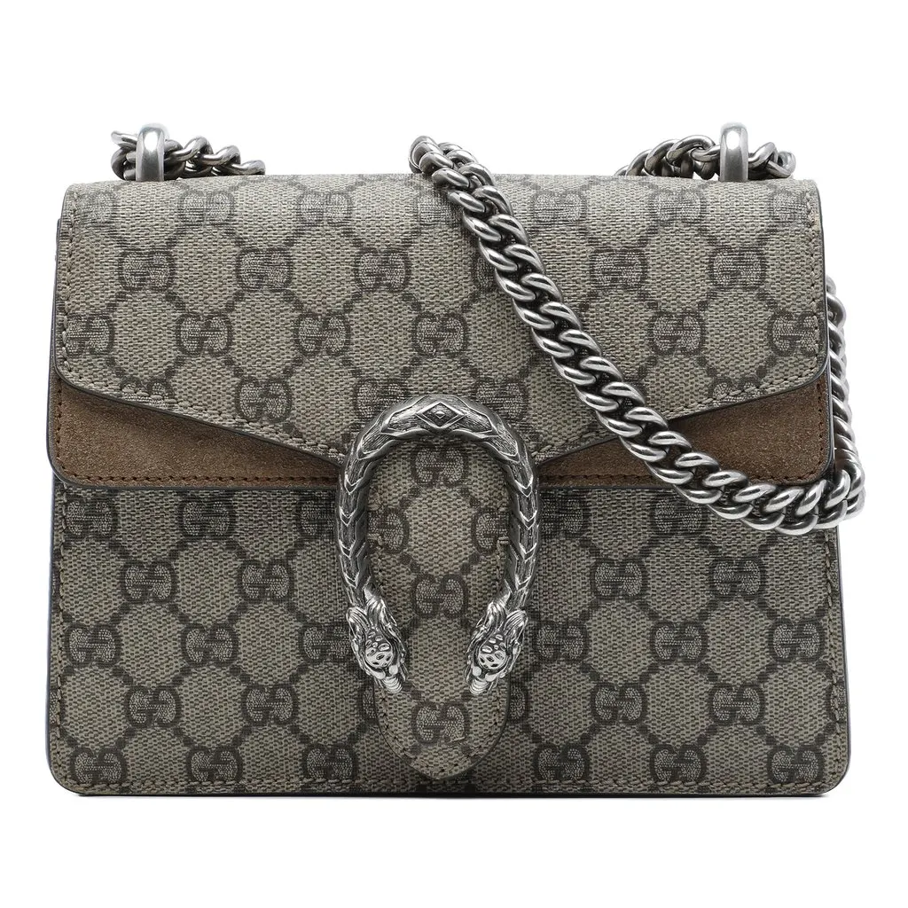 Gucci Small GG Supreme Dionysus Crossbody Beige Canvas Very good - Front View