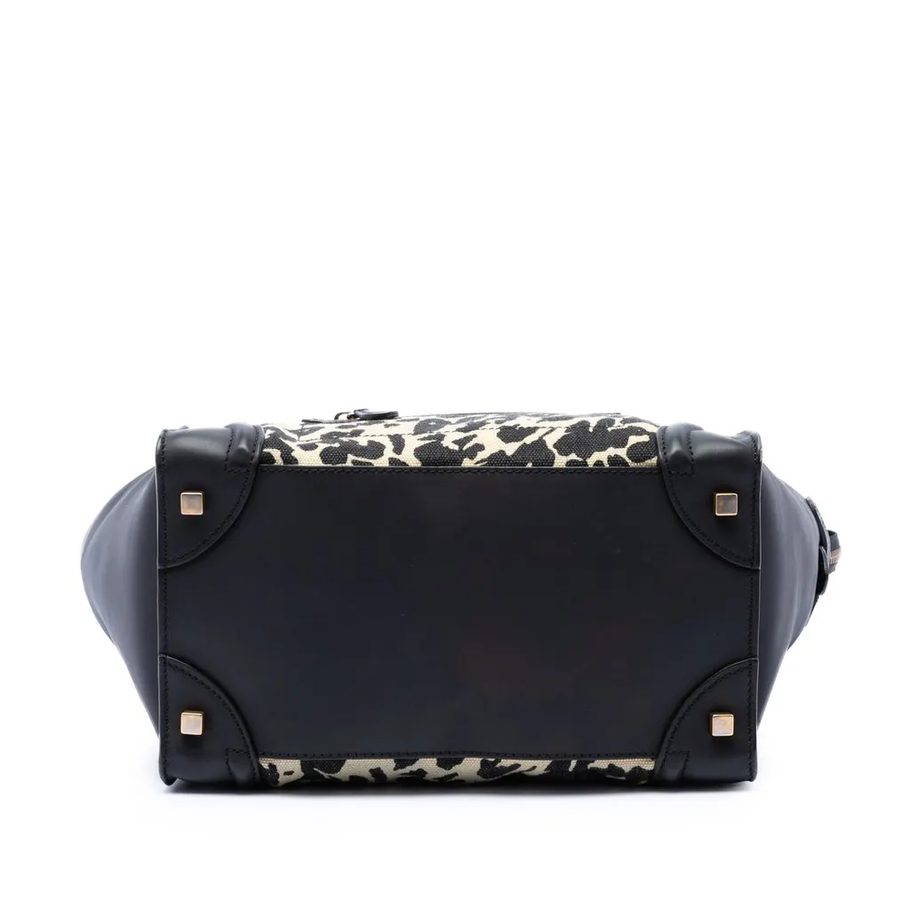 Celine Mini Canvas Leopard Print Luggage Tote Beige Very good - Inside View