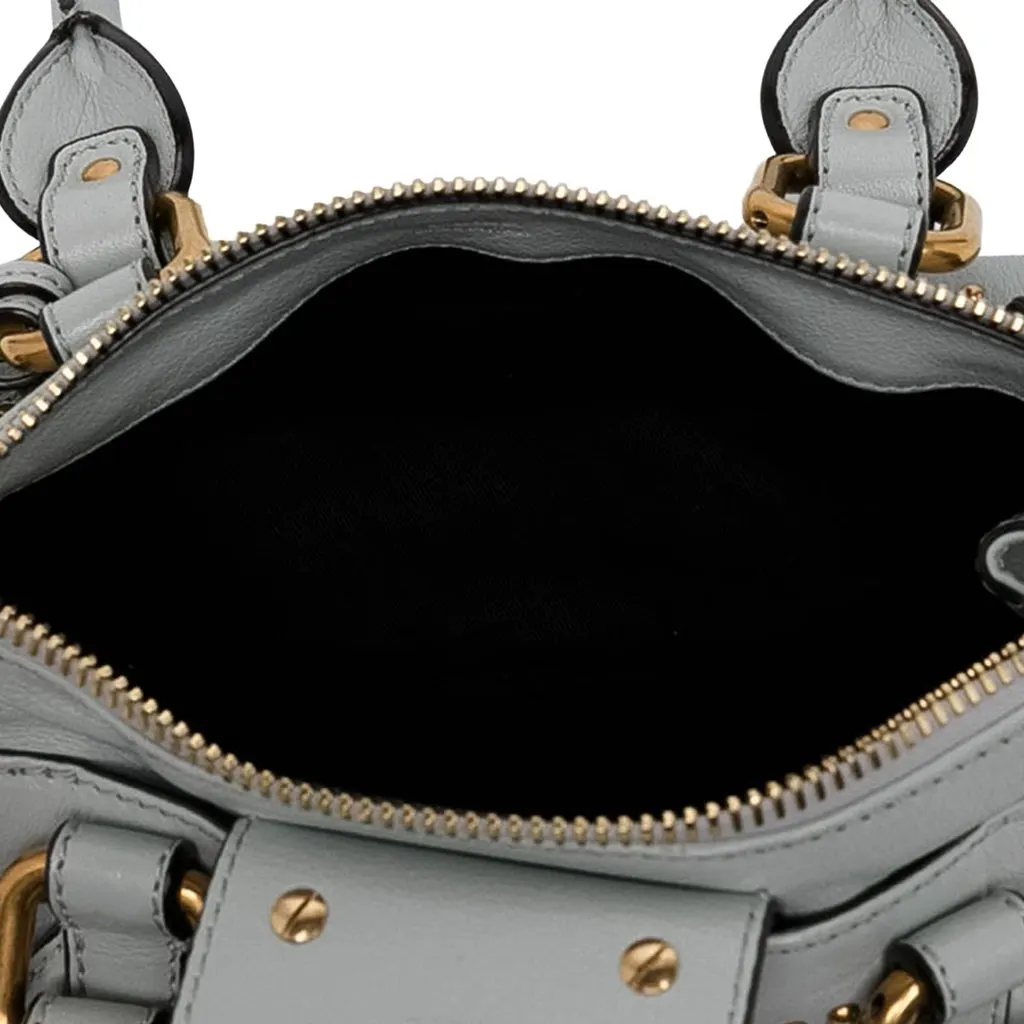 Chloé Small Leather Paddington Handbag Blue Leather Good - Model View