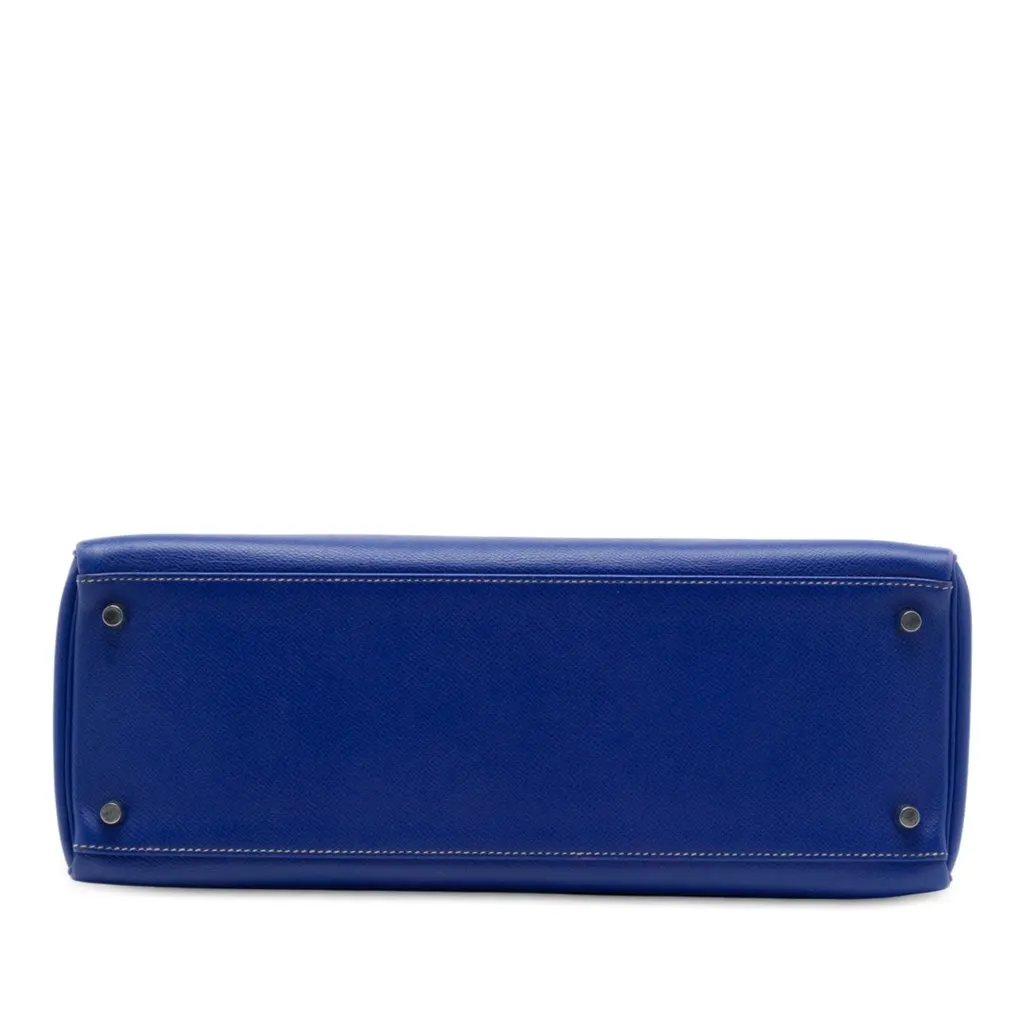 Hermès Epsom Kelly II Retourne 35 Blue Leather Good - Inside View