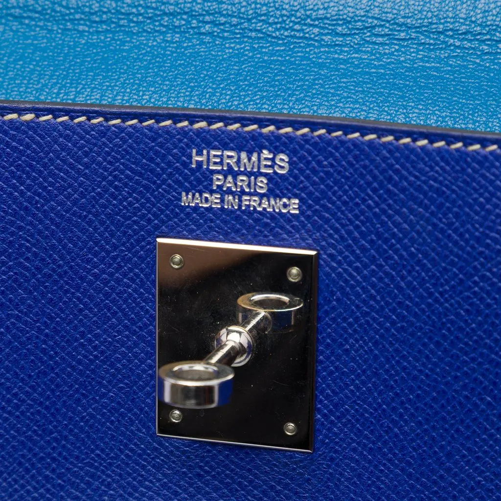 Hermès Epsom Kelly II Retourne 35 Blue Leather Good - Box View