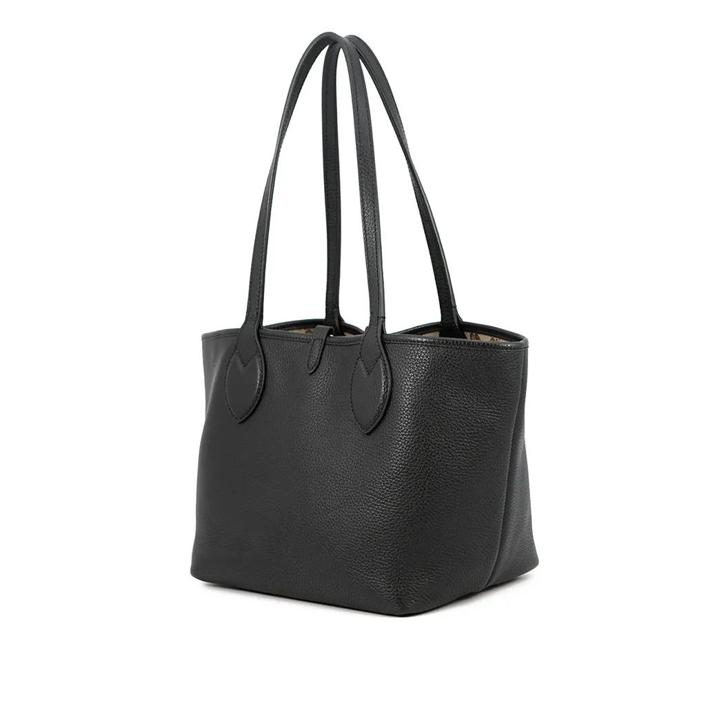 Gucci Small Grained Calfskin Totissima Reversible Tote Black Leather Very good - Back View