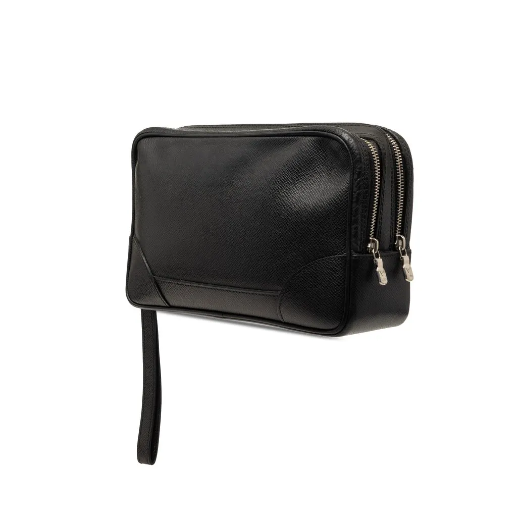 Louis Vuitton Taiga Neo Pavel Clutch Black Leather Very good - Back View