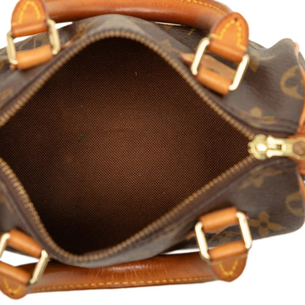 Louis Vuitton Monogram Mini Speedy HL Brown Canvas Good - Model View