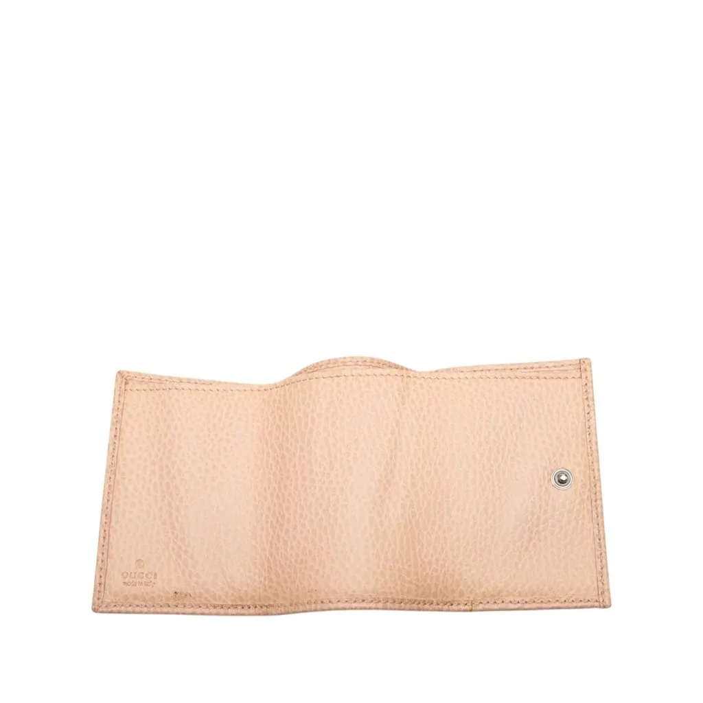 Gucci GG Marmont Trifold Compact Wallet Pink Leather Very good - Model View