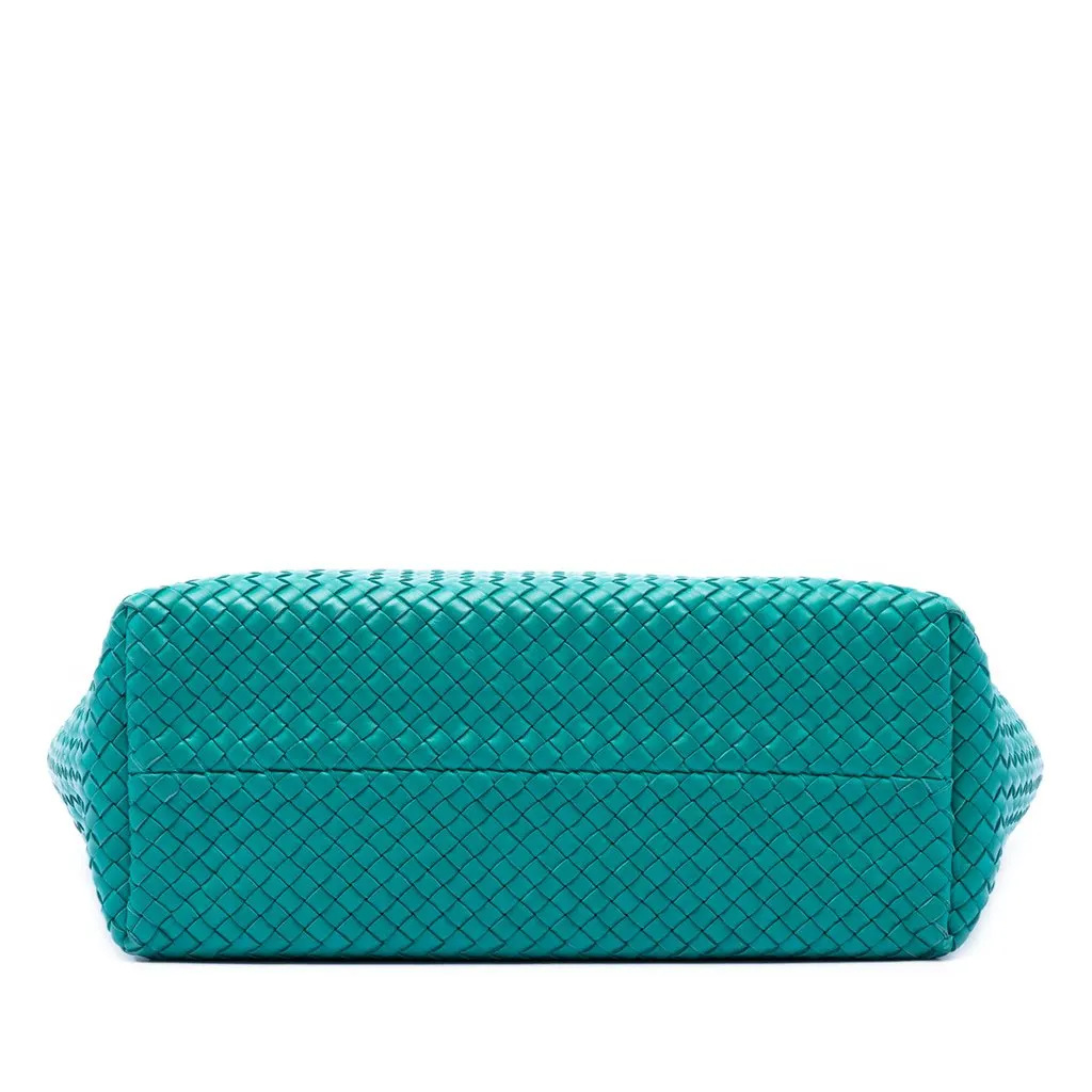 Bottega Veneta Medium Nappa Intrecciato Cabat Tote Blue Leather Very good - Inside View