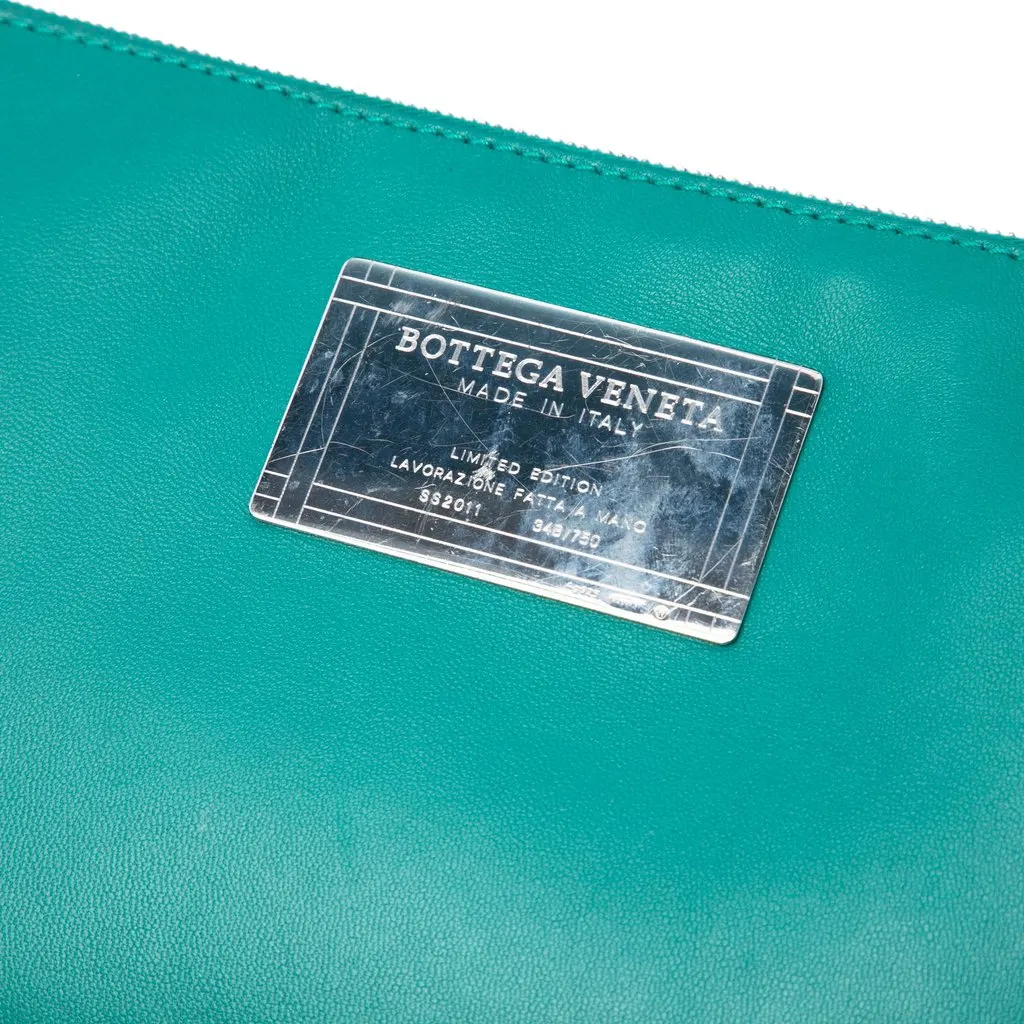 Bottega Veneta Medium Nappa Intrecciato Cabat Tote Blue Leather Very good - Box View