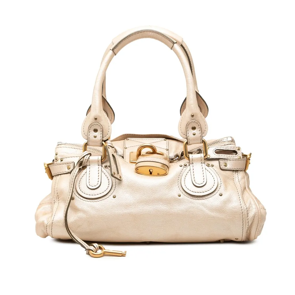 Chloé Medium Metallic Leather Paddington Handbag Gold Leather Very good - Front View