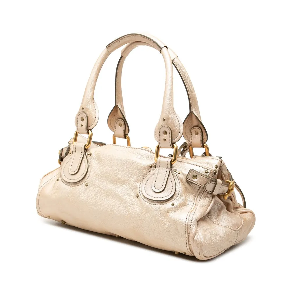 Chloé Medium Metallic Leather Paddington Handbag Gold Leather Very good - Back View