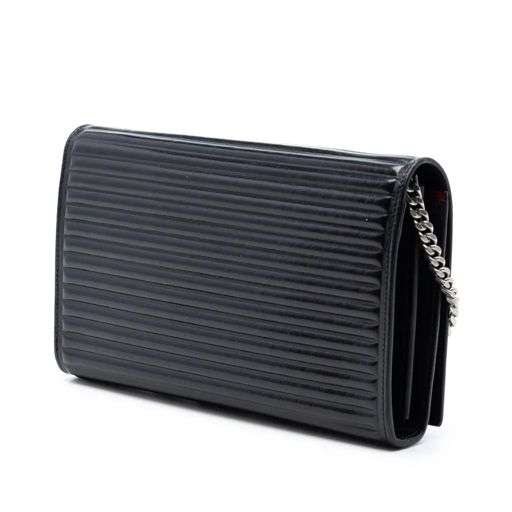 Saint Laurent Medium Horizontal Quilted Calfskin Monogram Kate Crossbody Black Leather Very good - Back View