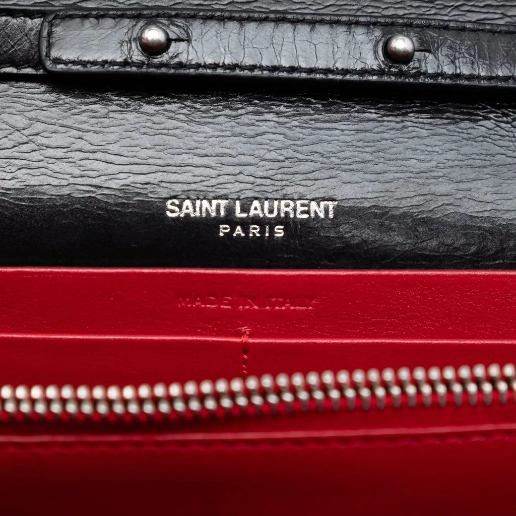 Saint Laurent Medium Horizontal Quilted Calfskin Monogram Kate Crossbody Black Leather Very good - Box View